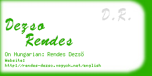 dezso rendes business card